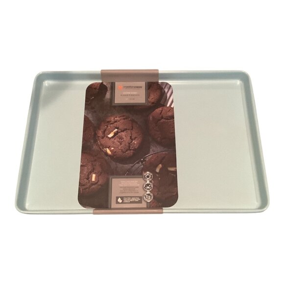 MasterClass Cookie Sheet Baking Tray Non-Stick Heavy Duty 17 In Aqua Finish - Picture 4 of 6